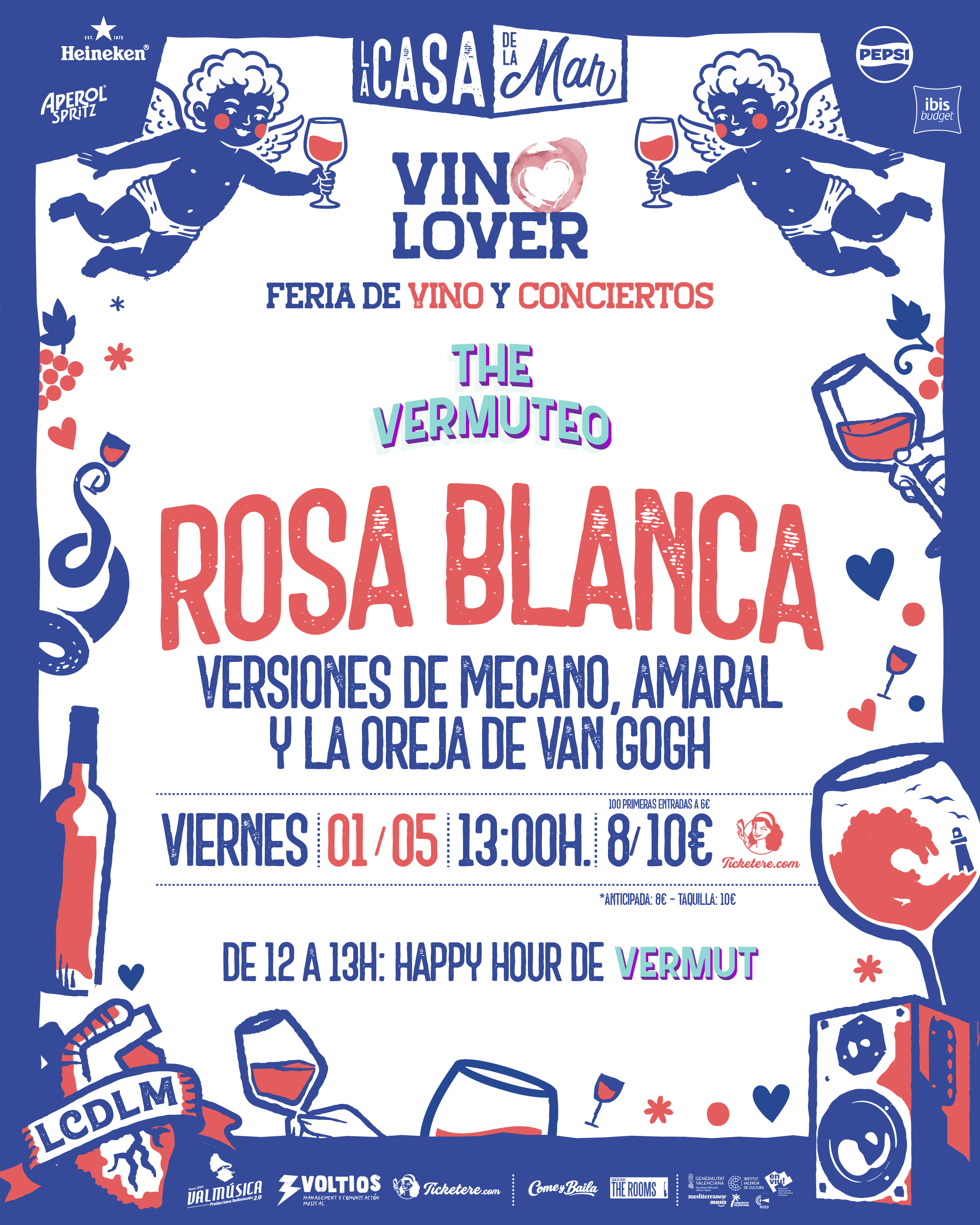 Cartel de ROSA BLANCA: VERSIONES DE AMARAL, MECANO Y LA OREJA DE VAN GOGH
