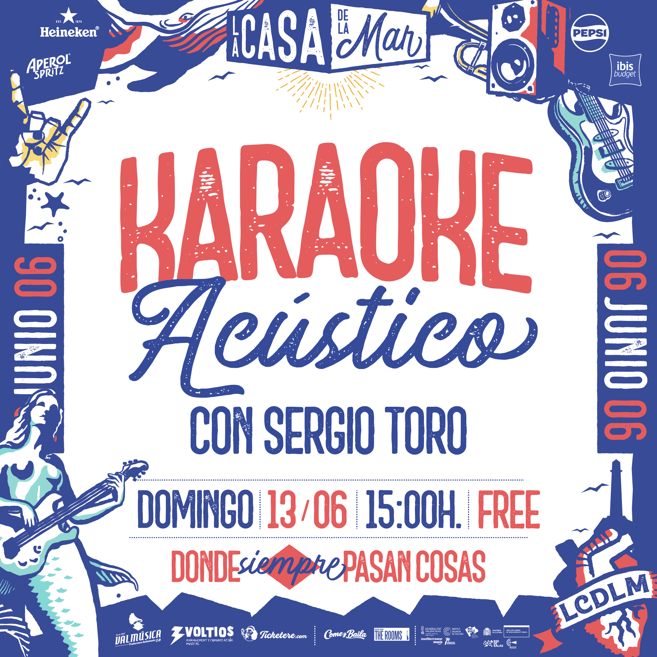 Cartell de  KARAOKE ACÚSTICO con SERGIO TORO