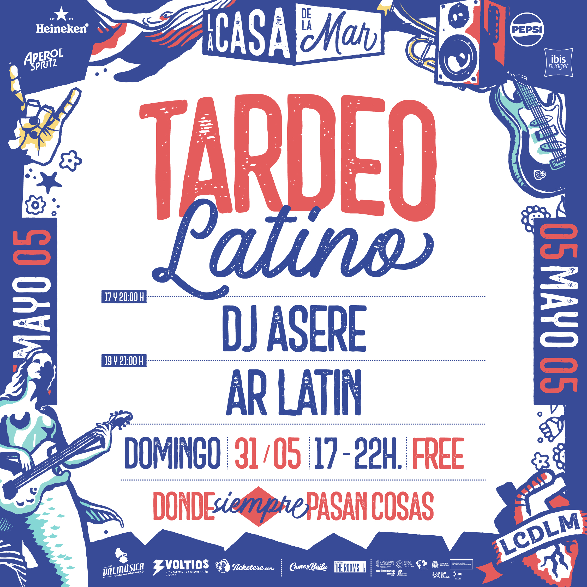 Cartel de TARDEO LATINO: AR-LATIN + DJ ASERE