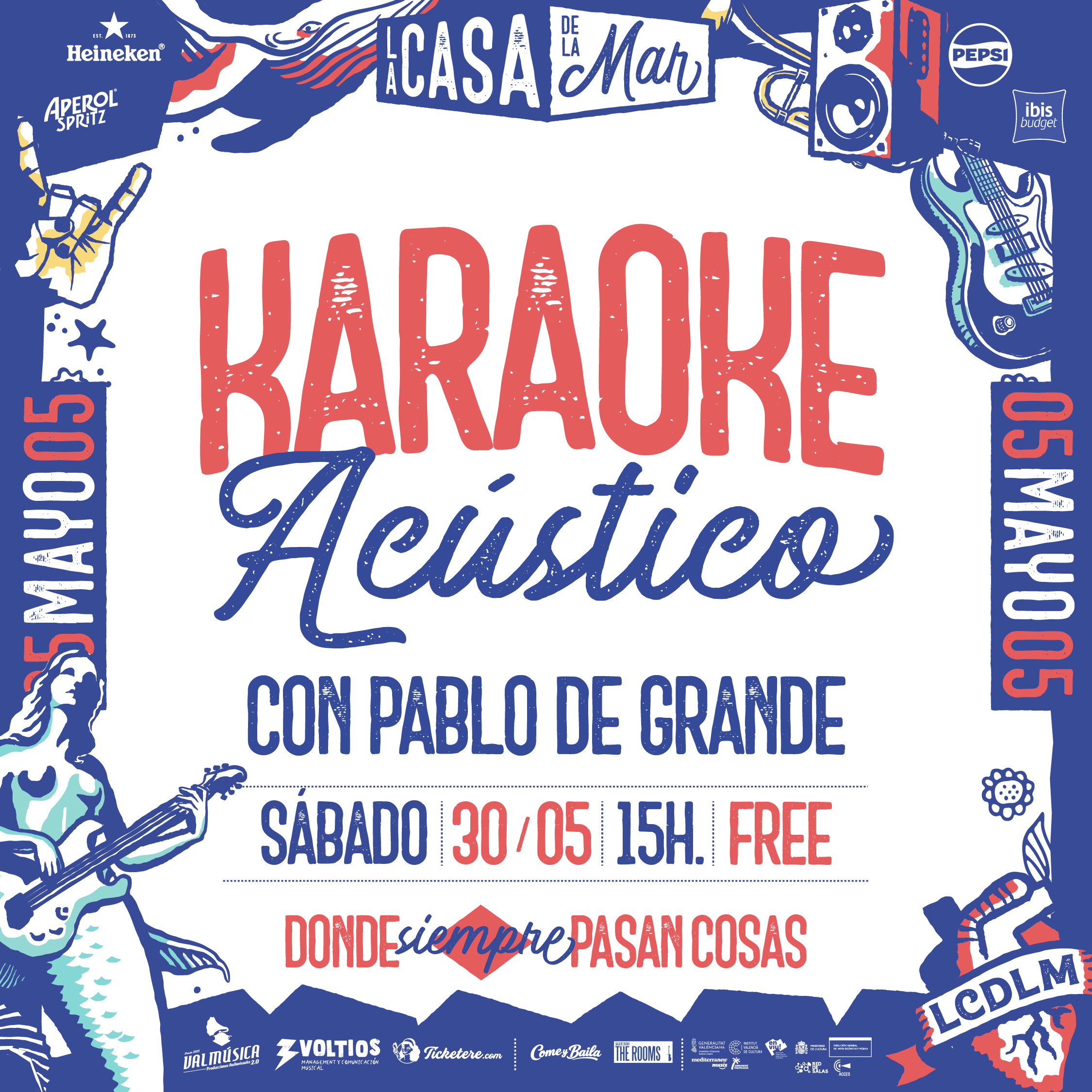 Cartel de KARAOKE ACÚSTICO CON PABLO DE GRANDE