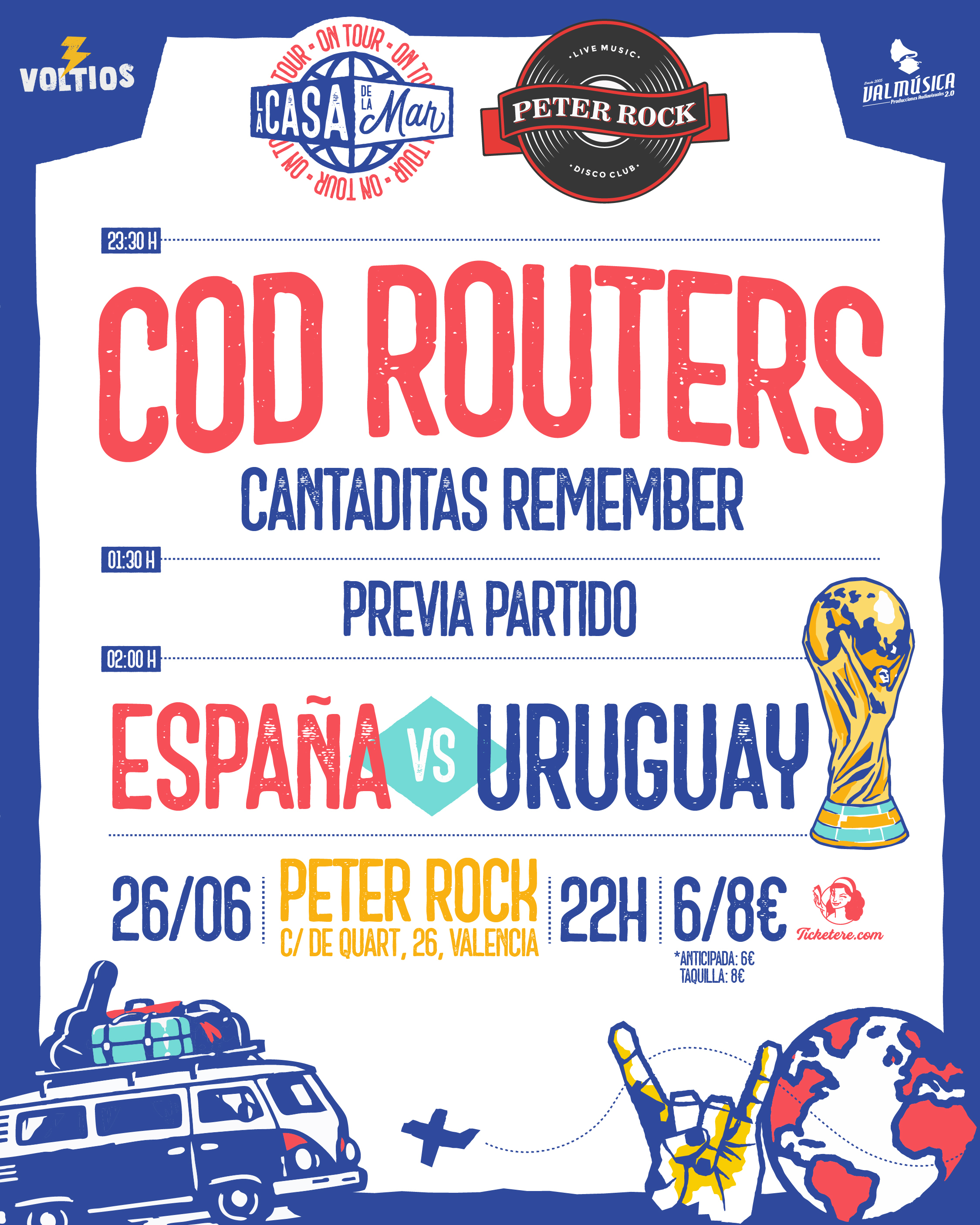 Cartel de COD ROUTERS + MUNDIAL: URUGUAY ESPAÑA