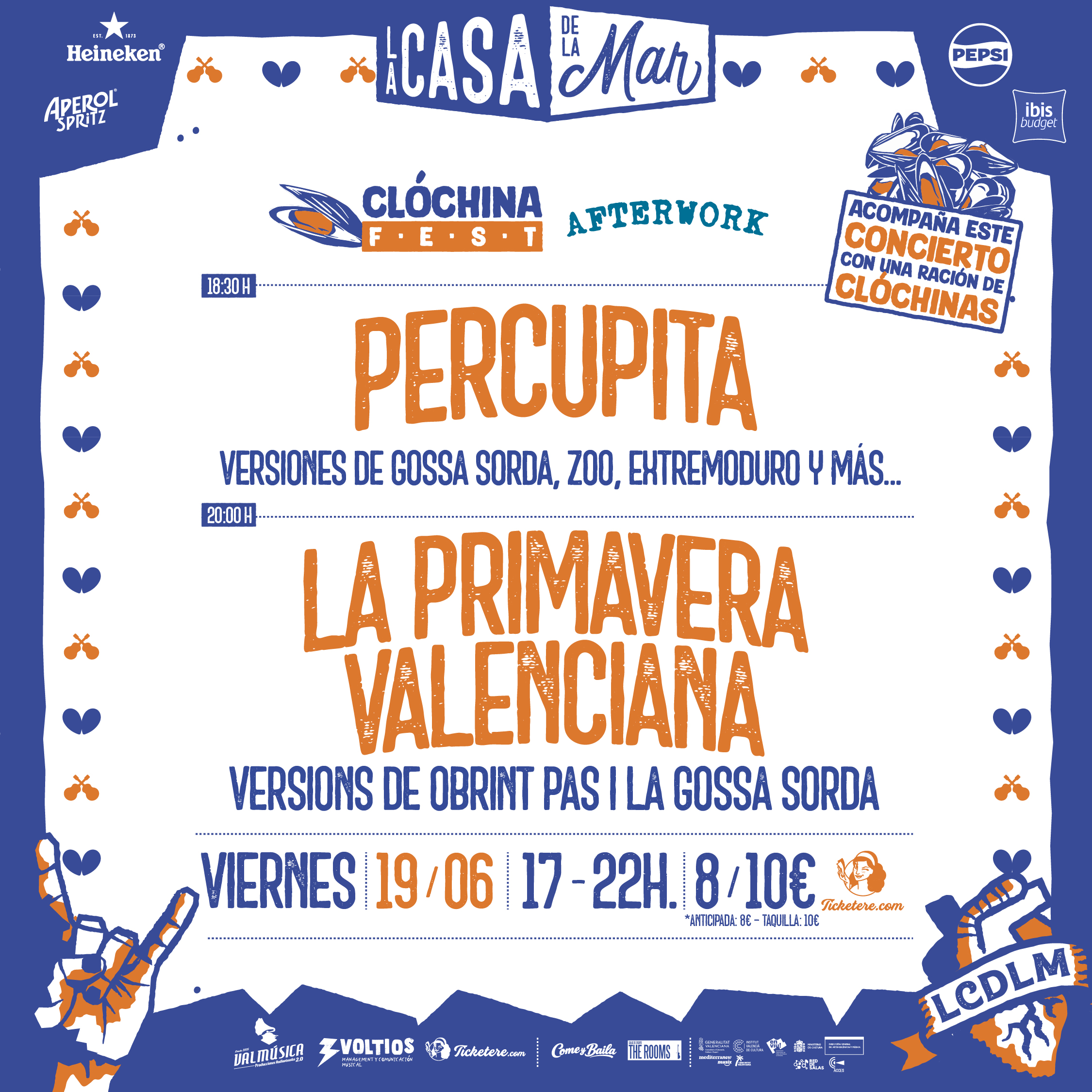 Cartell de PRIMAVERA VALENCIANA: TRIBUT A OBRINT PAS, LA GOSSA SORDA I + PERCUPETA