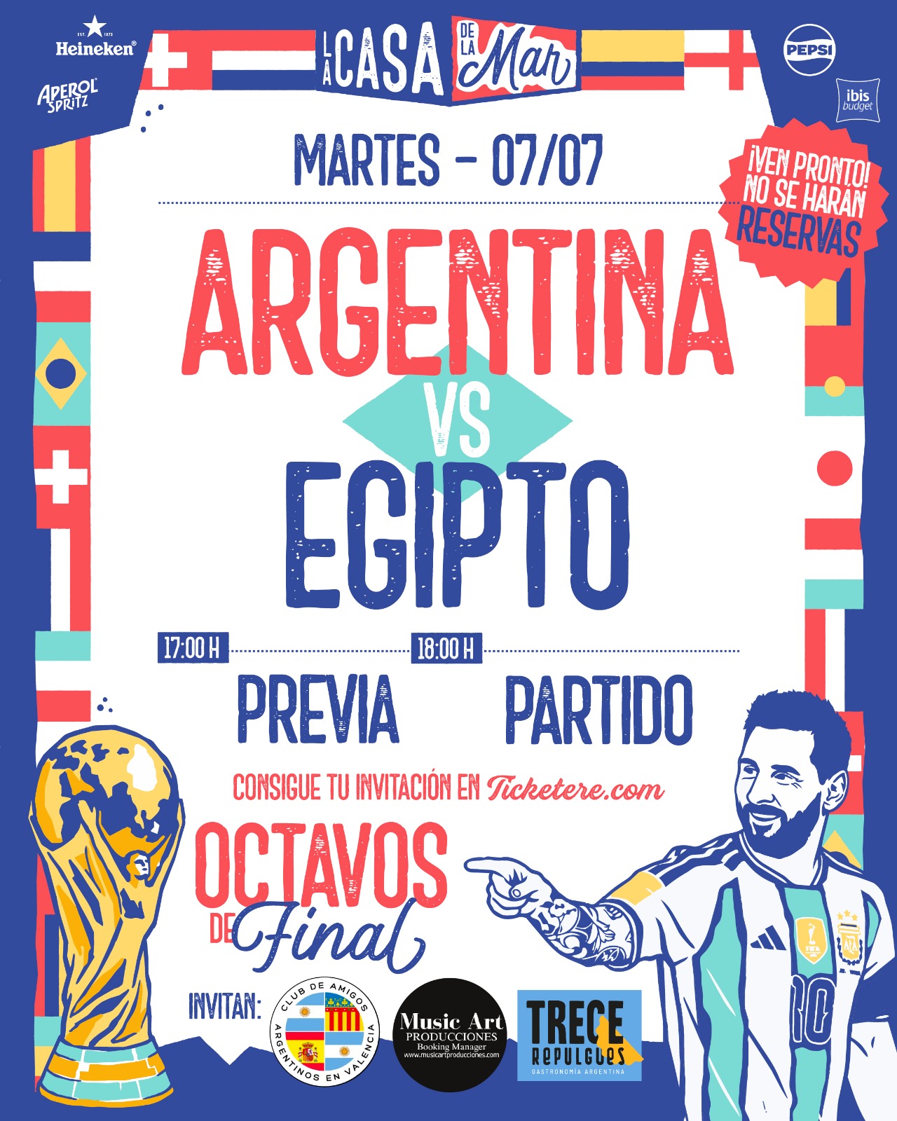 Cartel de MUNDIAL A LA MAR: ARGENTINA VS EGIPTO 